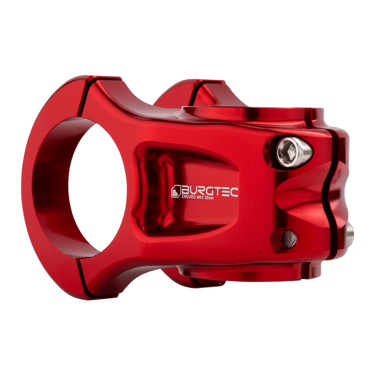 Potence BURGTEC ENDURO MK3 Rouge — vue arrière en trois quarts