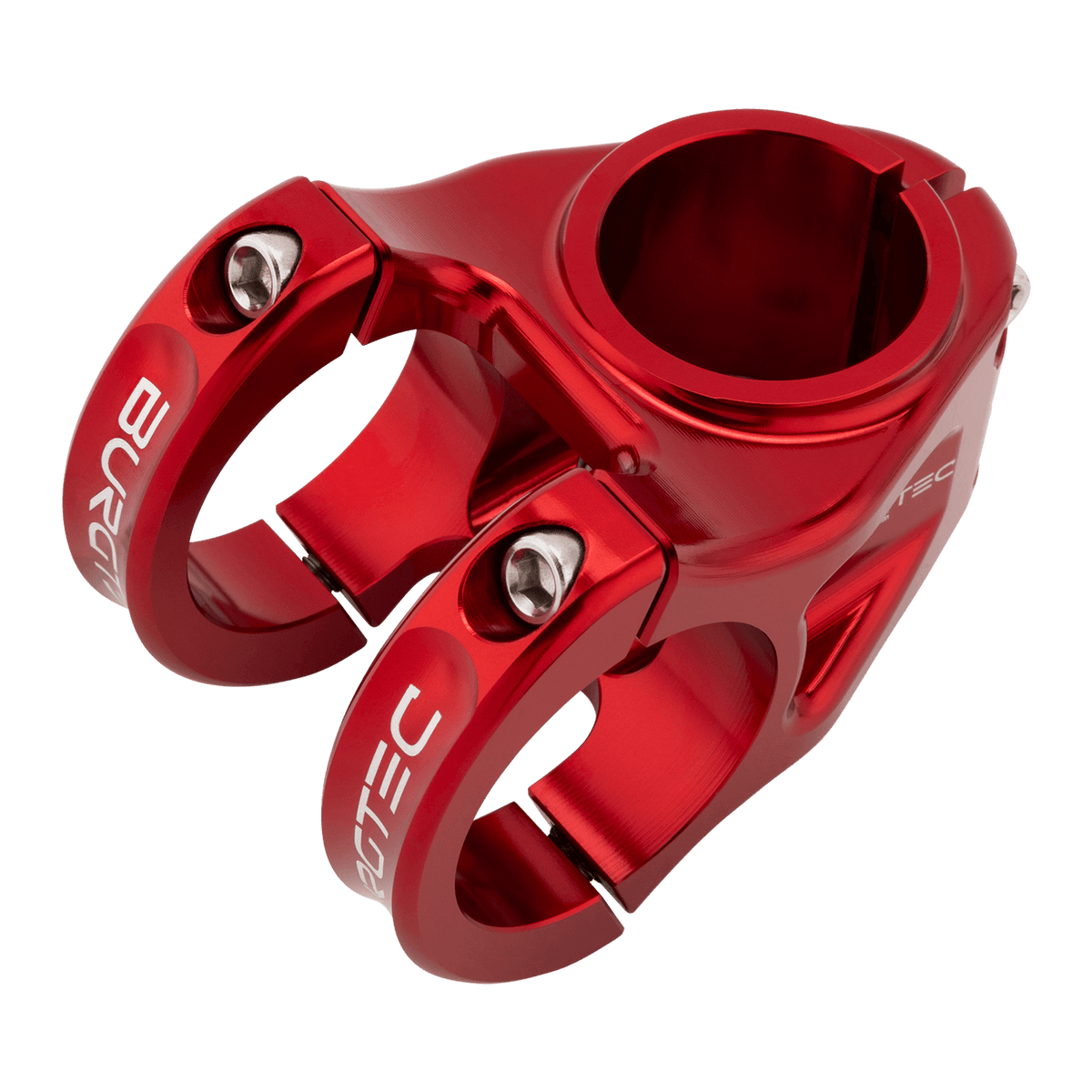 Potence BURGTEC ENDURO MK3 Rouge — vue de dessus en trois quarts