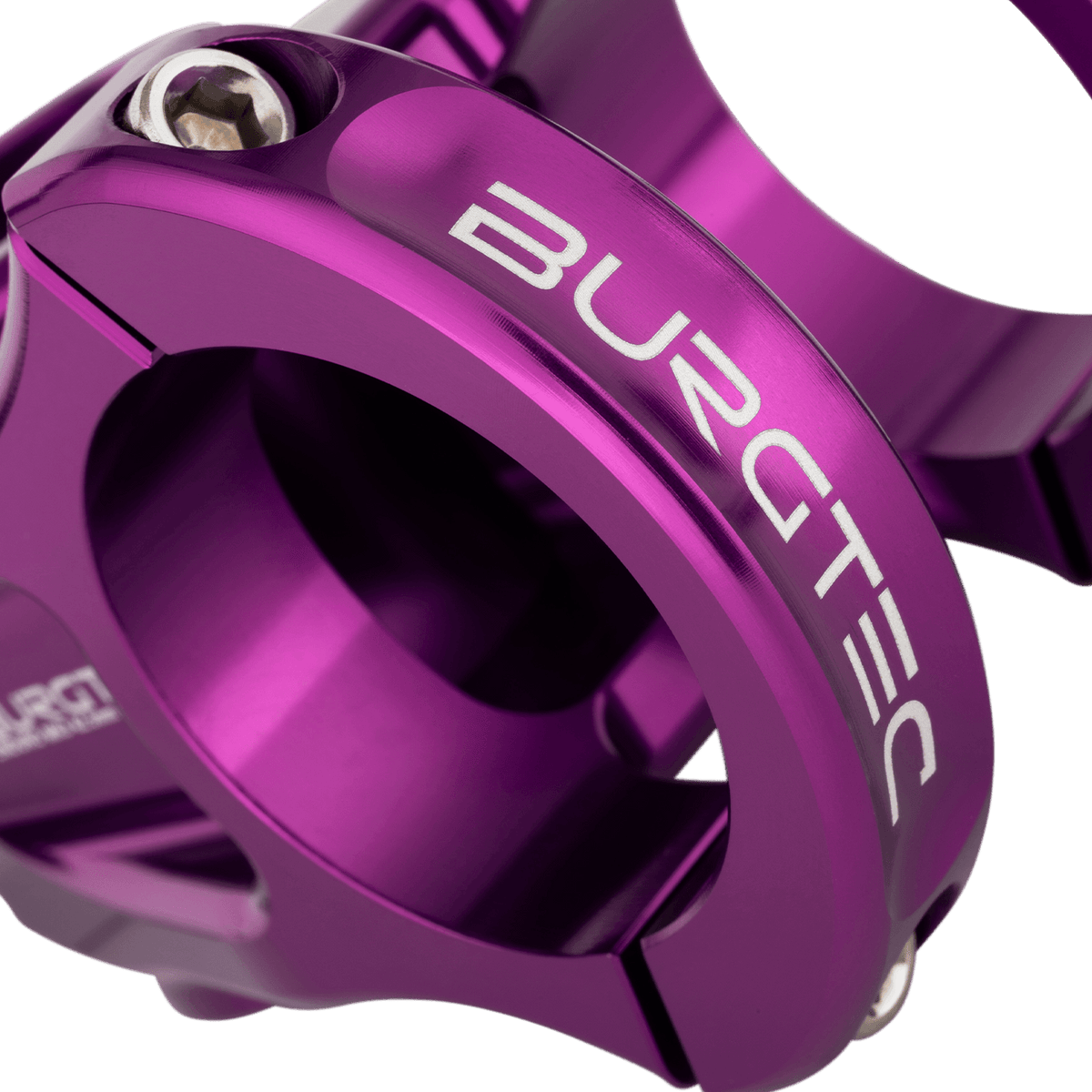 BURGTEC ENDURO MK3 stuurpen paars — detail van de stuurklemming