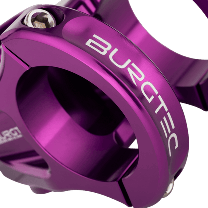 BURGTEC ENDURO MK3 stuurpen paars — detail van de stuurklemming