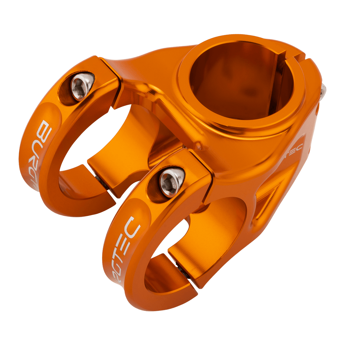 Potence BURGTEC ENDURO MK3 Orange — vue de dessus en trois quarts