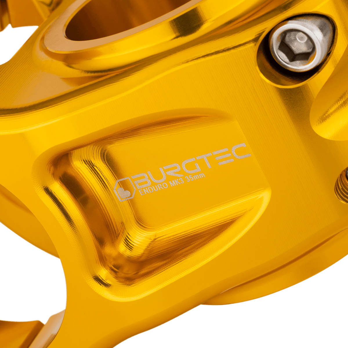 Potence BURGTEC ENDURO MK3 Or — détail du corps usiné