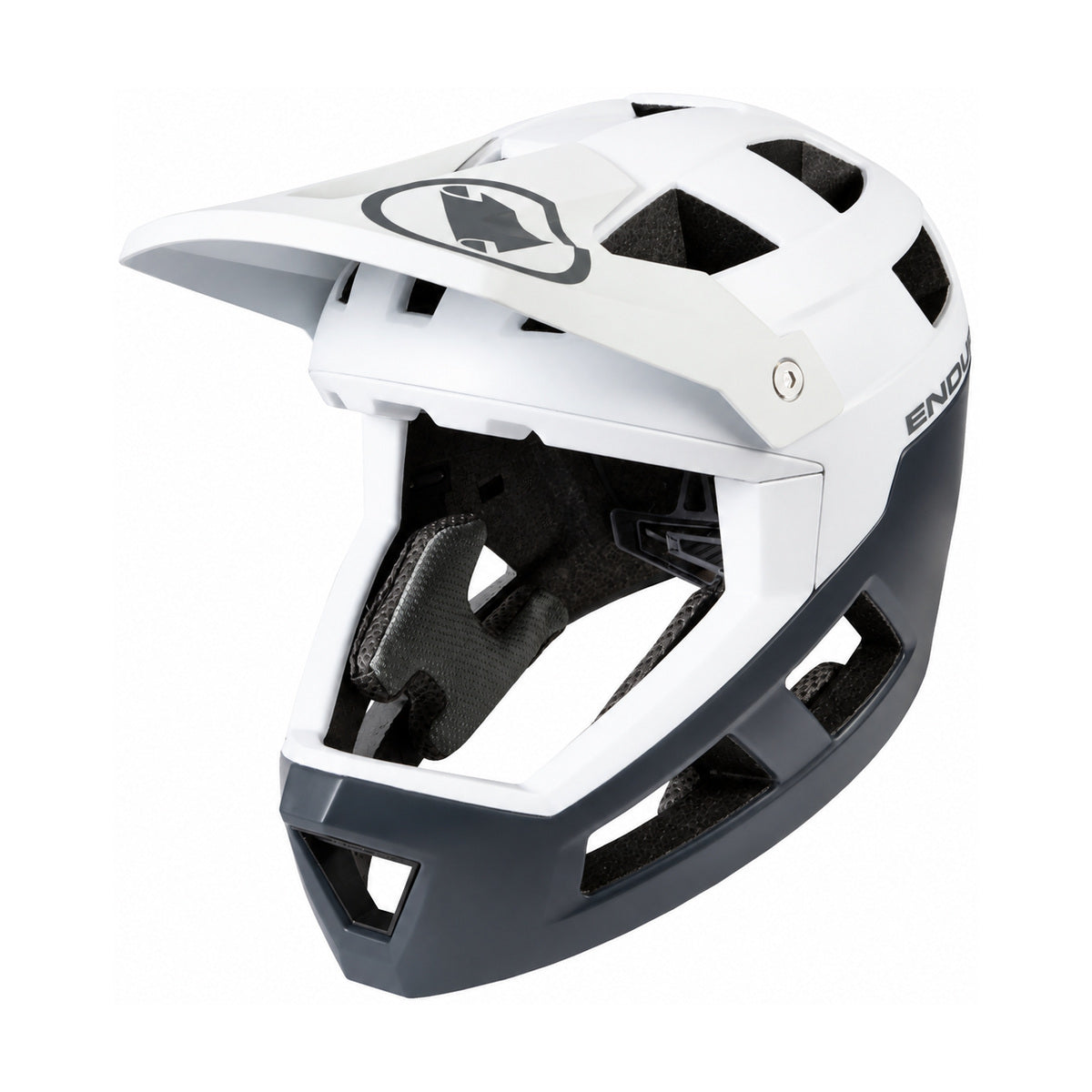 ENDURA SINGLETRACK INTEGRAL MIPS MTB-helm wit/grijs — witte achtergrond