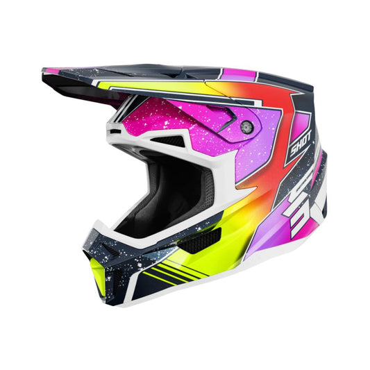 BMX-helm SHOT LITE Racing blauw neongeel parelmoer