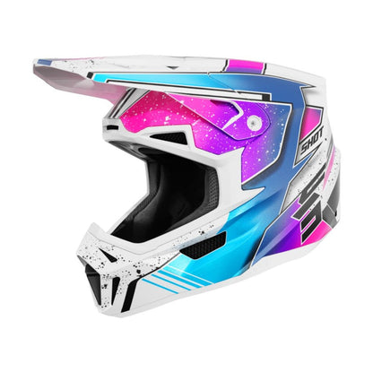 BMX-helm SHOT LITE Racing Wit Roze Parelmoer