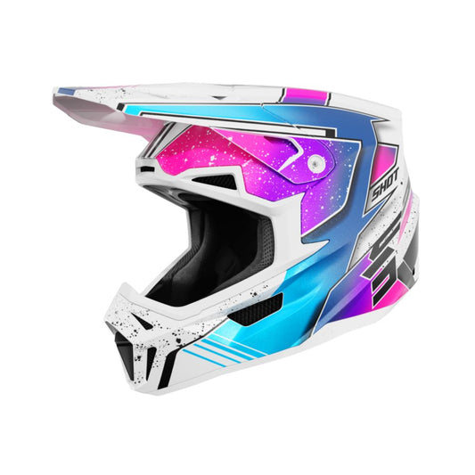 BMX-helm SHOT LITE Racing Wit Roze Parelmoer