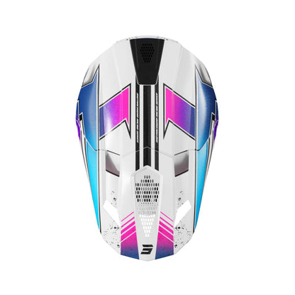BMX-helm SHOT LITE Racing Wit Roze Parelmoer