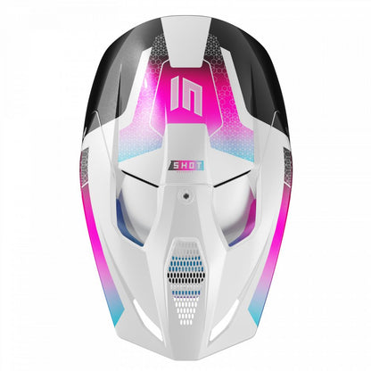 BMX-helm SHOT RACE Phaser Zwart Blauw Roze Parelmoer