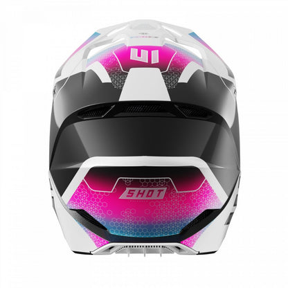 BMX-helm SHOT RACE Phaser Zwart Blauw Roze Parelmoer