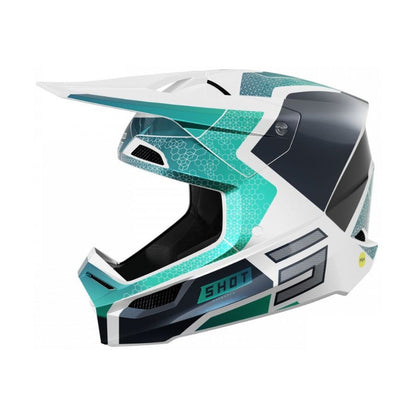 BMX-helm SHOT RACE Phaser Blauw Turkoois Parelmoer
