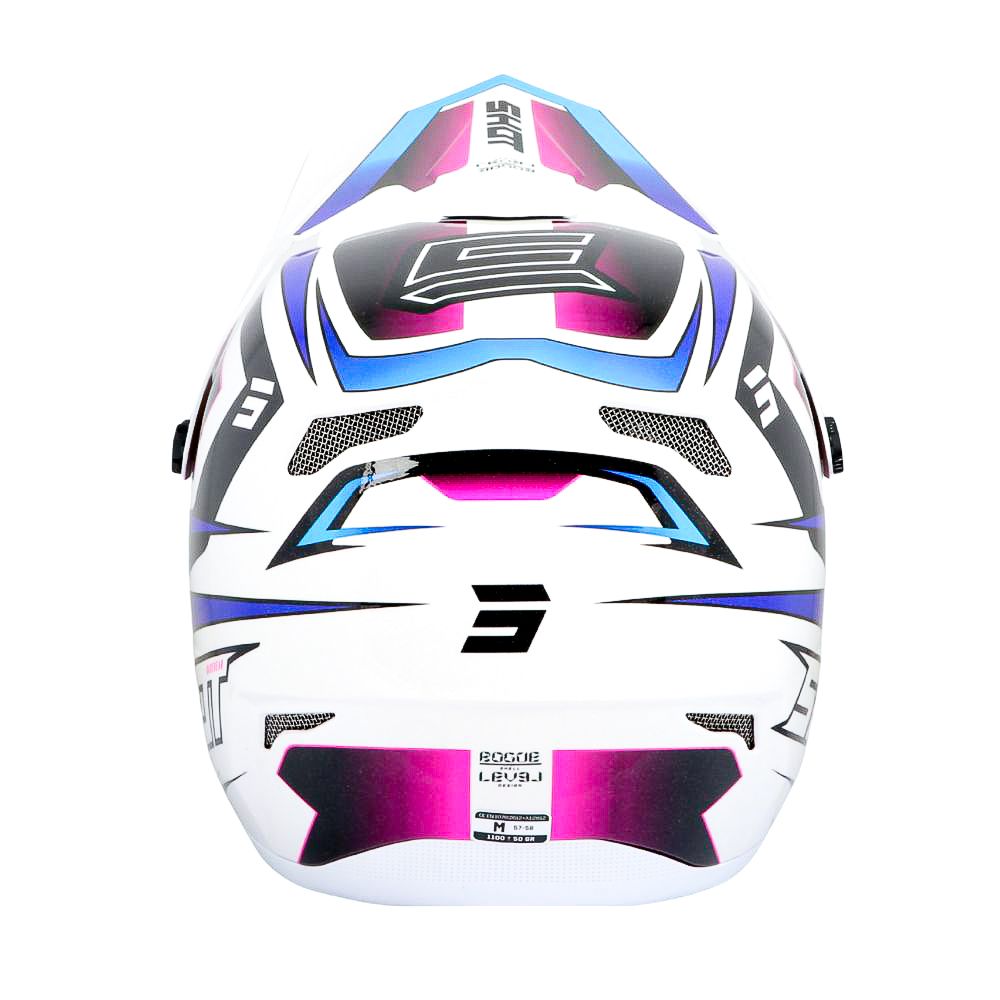 Casque BMX SHOT ROGUE Level White Blue Pearly
