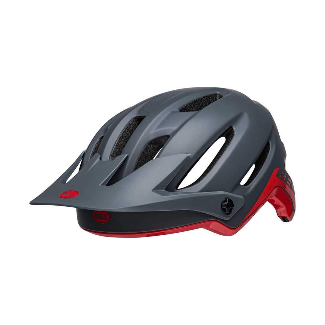 BELL 4FORTY mountainbikehelm grijs/rood — naar links gericht aanzicht