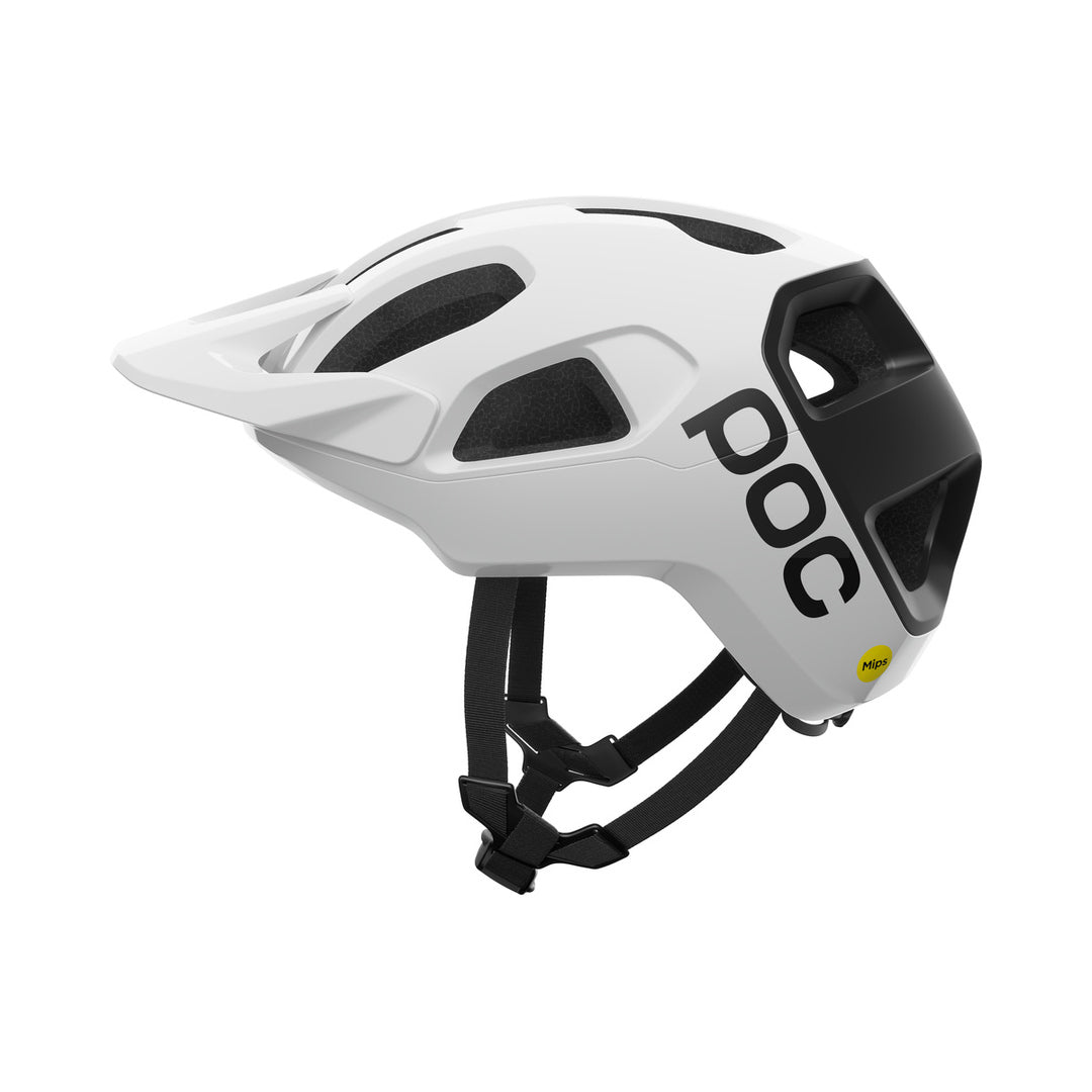 POC CULARIS MTB-helm matwit/zwart met logo — productaanzicht