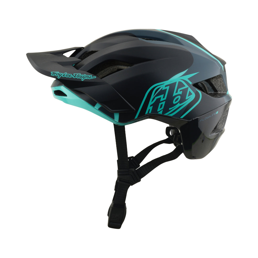 Casque VTT TROY LEE DESIGNS FLOWLINE SE MIPS BADGE Carbon/Bleu — vue produit