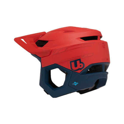 URGE RASCAS Neonroes mountainbikehelm rood/blauw — naar links gericht aanzicht
