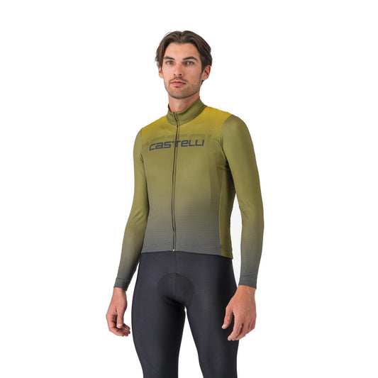 CASTELLLI APICE THERMAL wielershirt met lange mouwen blauw/Mango Mojito