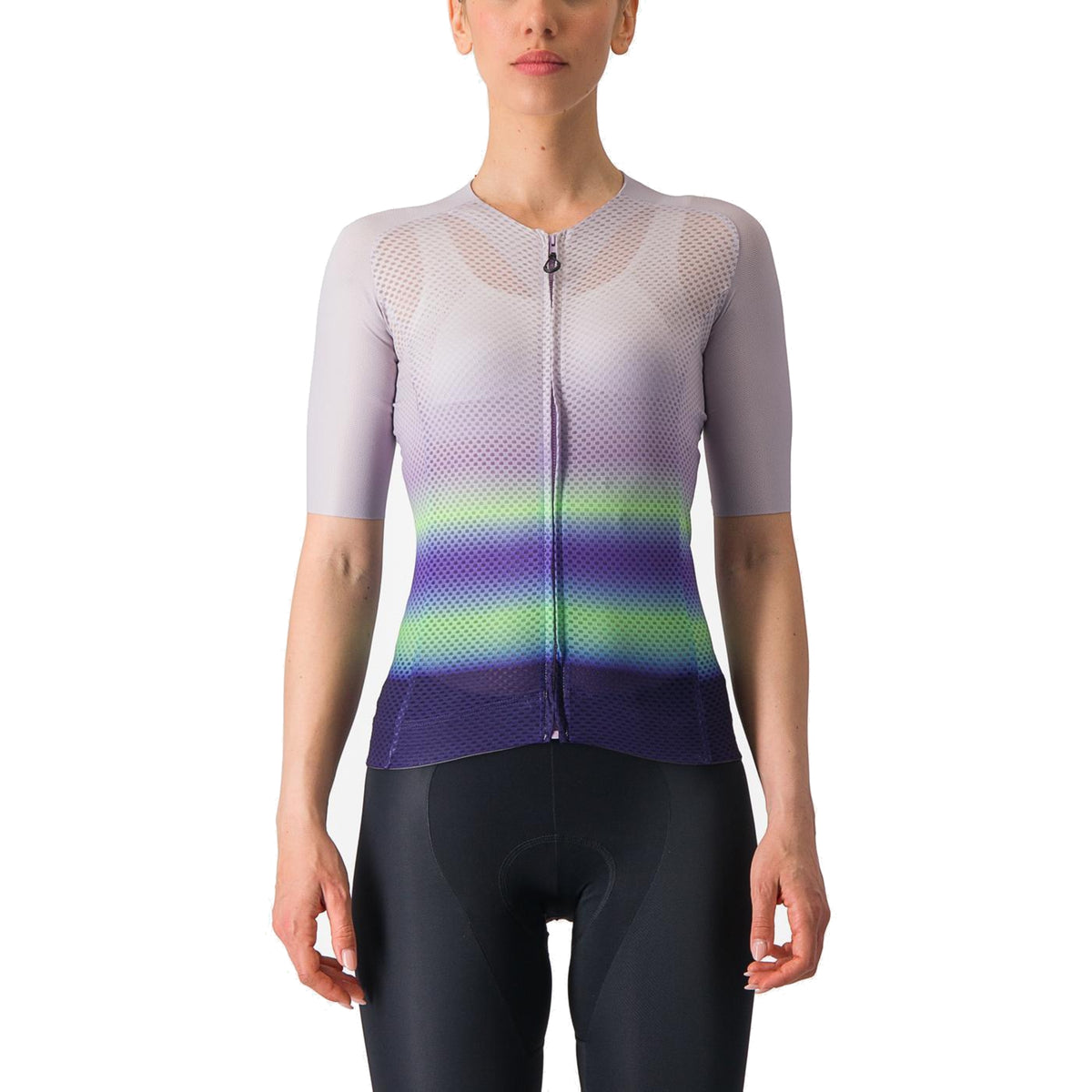 CASTELLI CLIMBER'S 4.0 W fietsshirt met korte mouwen voor dames, paars/groen