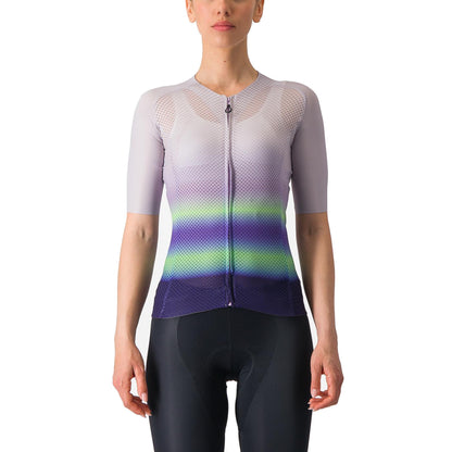 CASTELLI CLIMBER'S 4.0 W fietsshirt met korte mouwen voor dames, paars/groen