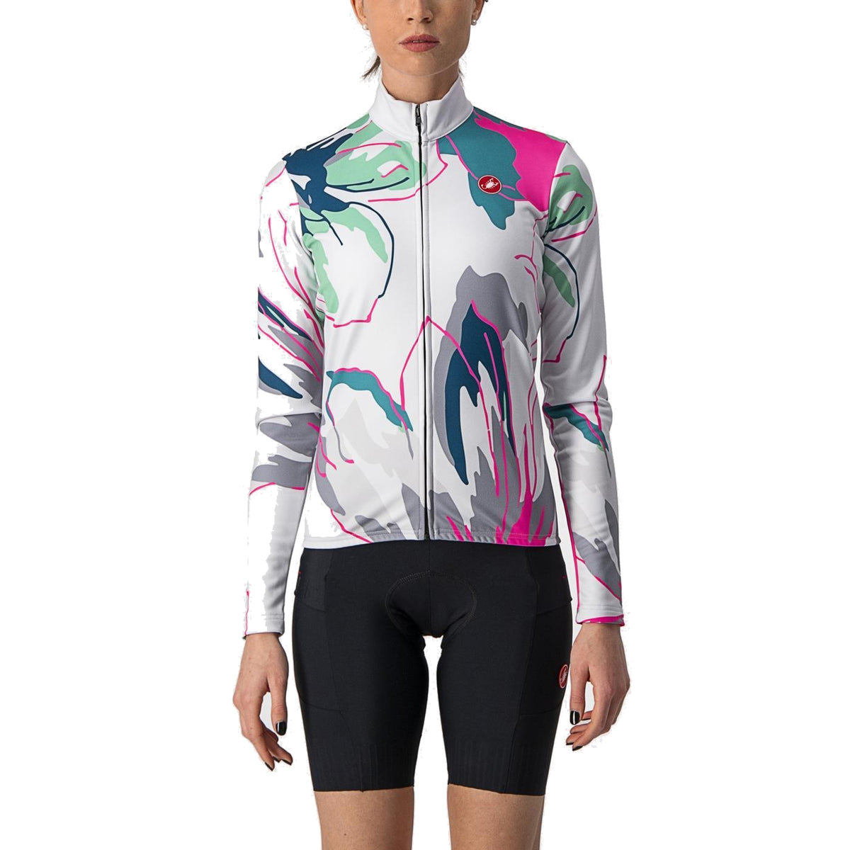 CASTELLI UNLIMITED THERMAL fietsshirt met lange mouwen voor dames, grijs/blauw