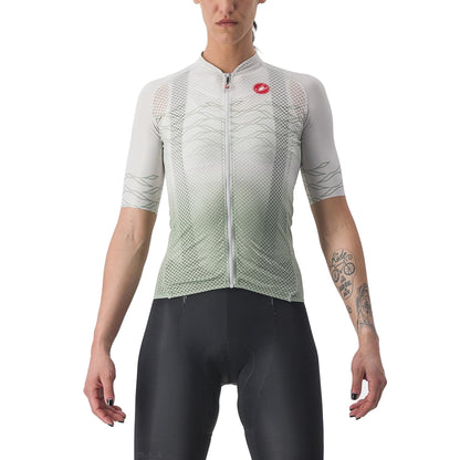 CASTELLI CLIMBER'S 2.0 W fietsshirt met korte mouwen voor dames, grijs/groen