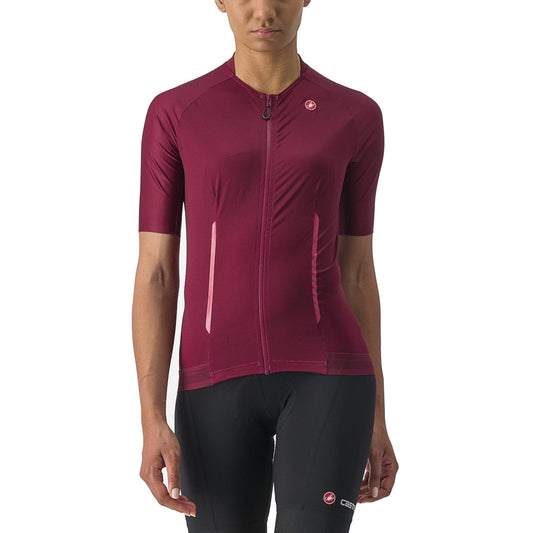 CASTELLI ENDURANCE W fietsshirt met korte mouwen voor dames, bordeauxrood