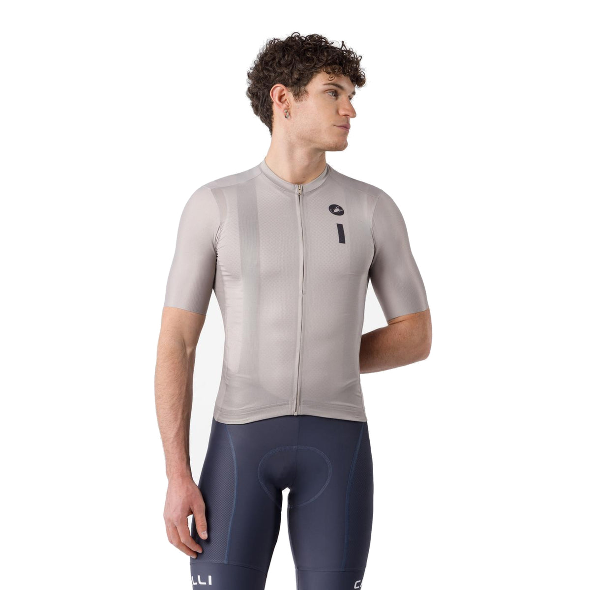 CASTELLI DRITTONE LOGO fietsshirt met korte mouwen, kleikleur