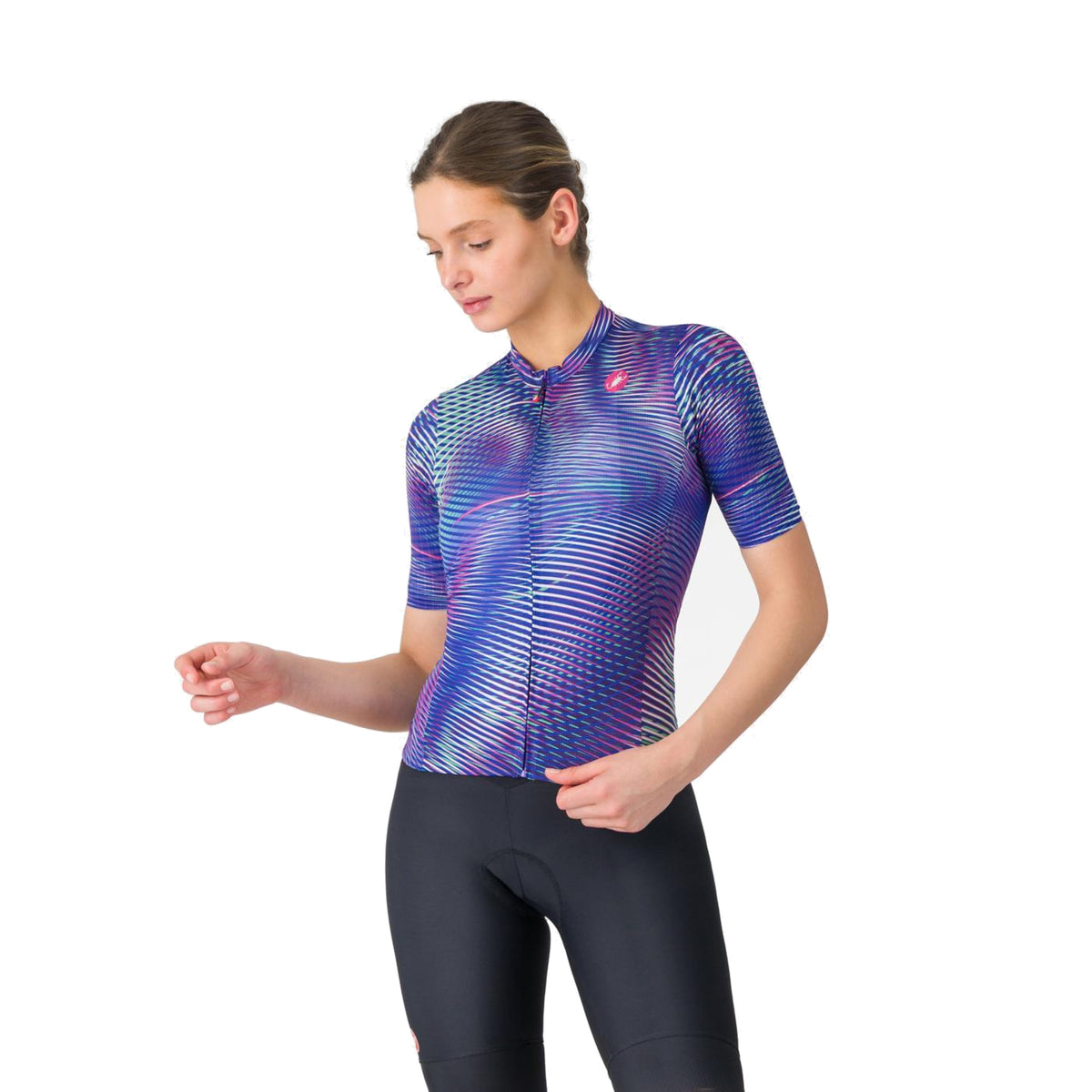 CASTELLI COSMIC VORTEX fietsshirt met korte mouwen voor dames, paars