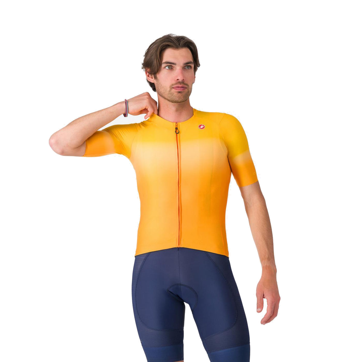 CASTELLI UPF fietsshirt met korte mouwen, oranje
