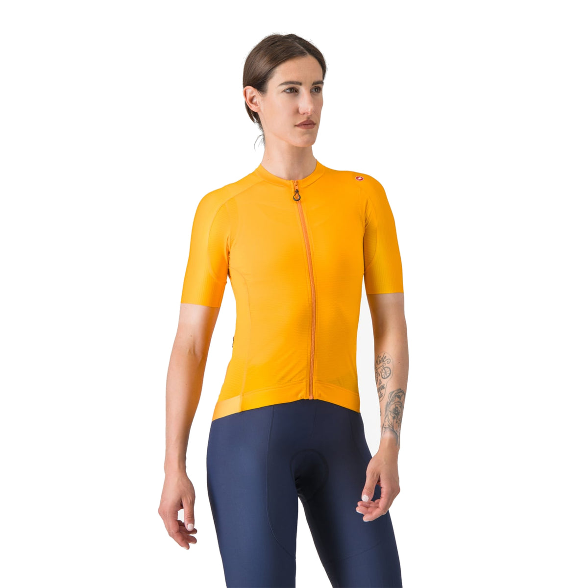 CASTELLI ESPRESSO fietsshirt voor dames met korte mouwen, oranje