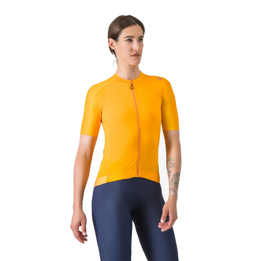 CASTELLI ESPRESSO fietsshirt voor dames met korte mouwen, oranje