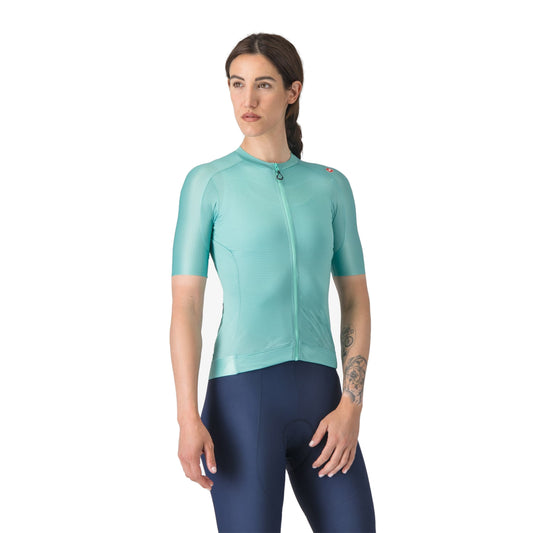 CASTELLI ESPRESSO dameswielershirt met korte mouwen turquoise