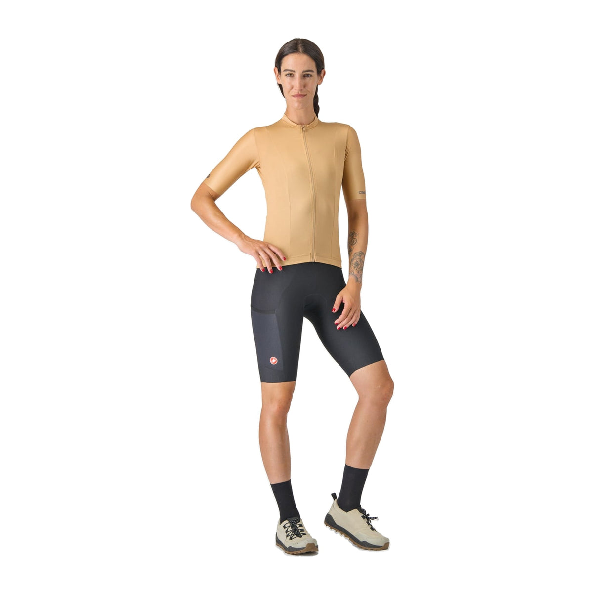 CASTELLI UNLIMITED dameswielershirt met korte mouwen bruin