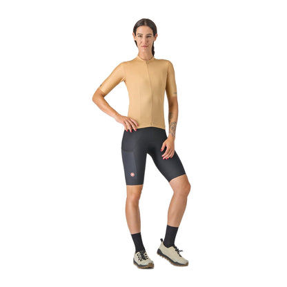 CASTELLI UNLIMITED dameswielershirt met korte mouwen bruin