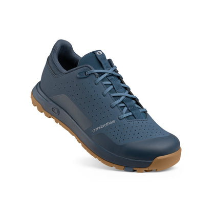 MTB-schoenen CRANKBROTHERS MALLET TRAIL LACE CLIP blauw/gumkleur — driekwartaanzicht