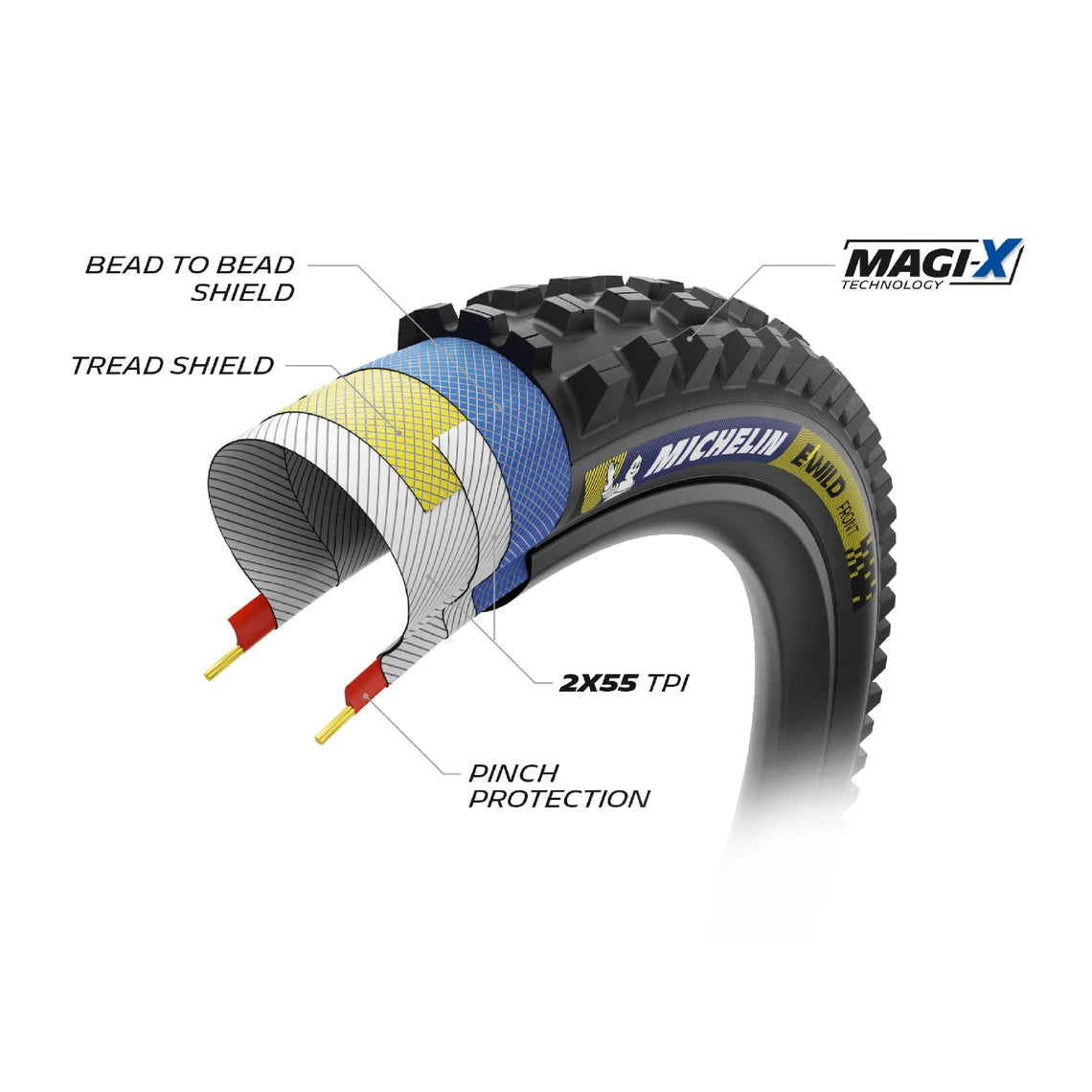 Pneu MICHELIN E-WILD FRONT Racing Line 29x2,60 Tubeless Ready Souple