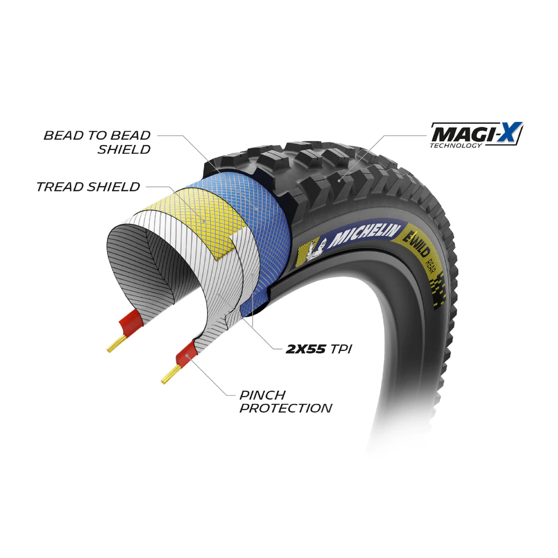 Pneu MICHELIN E-WILD REAR Racing Line 27,5x2,60 Tubeless Ready Souple