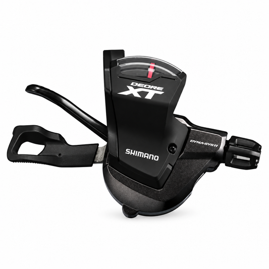 Rechter SHIMANO XT 11-speed shifter SL-M8000 — productaanzicht op witte achtergrond