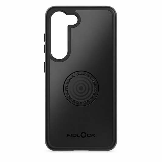 Zwart FIDLOCK VACUUM-hoesje voor Samsung S23 — product op een witte achtergrond