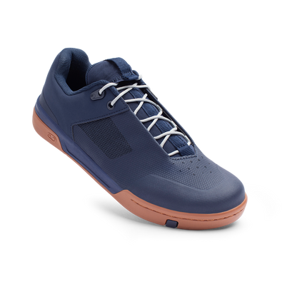 MTB-schoenen CRANKBROTHERS STAMP LACE FLAT blauw/zilver — driekwartaanzicht