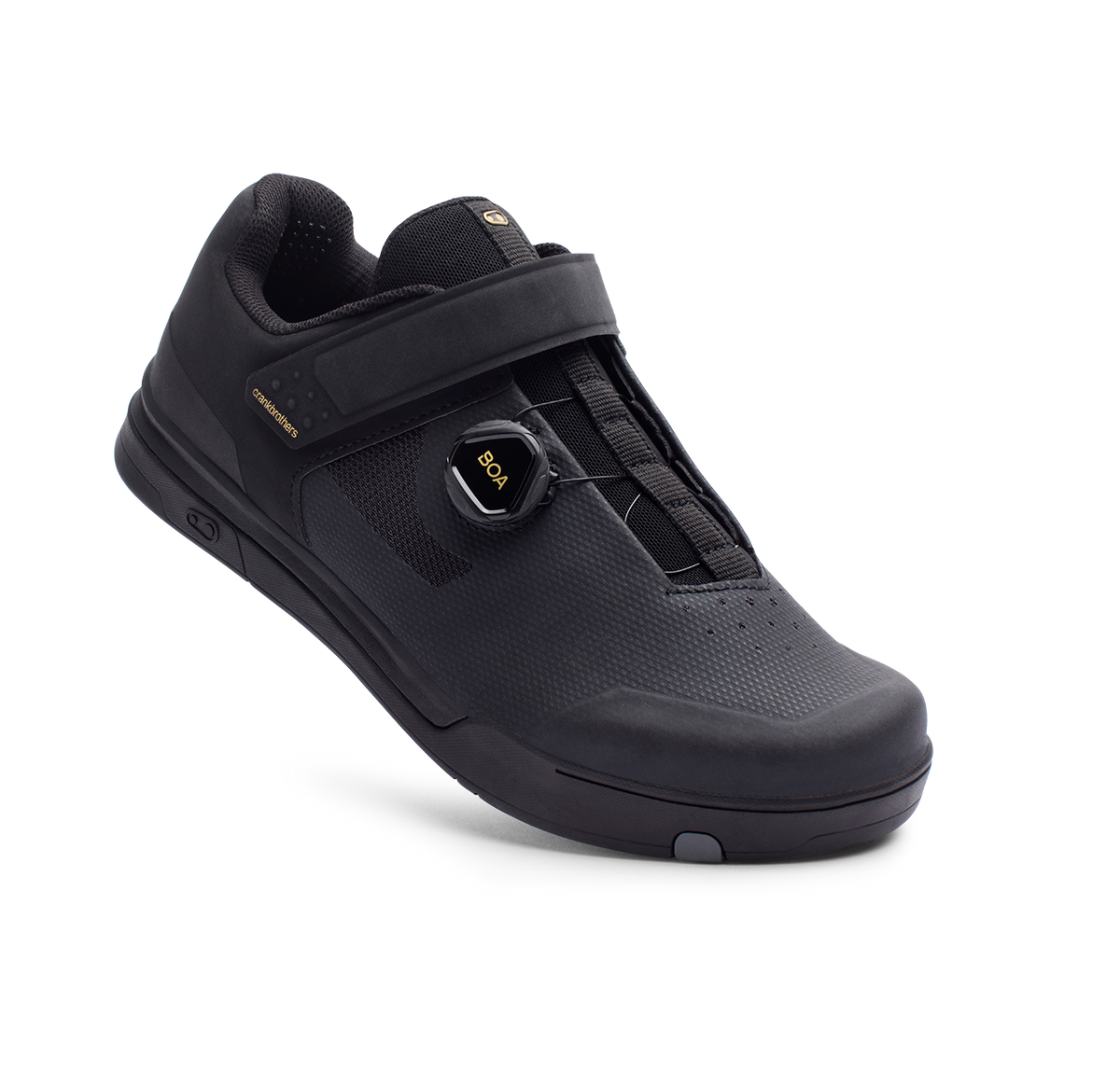 Chaussures VTT CRANKBROTHERS MALLET BOA CLIP Noir/Or — vue trois quarts