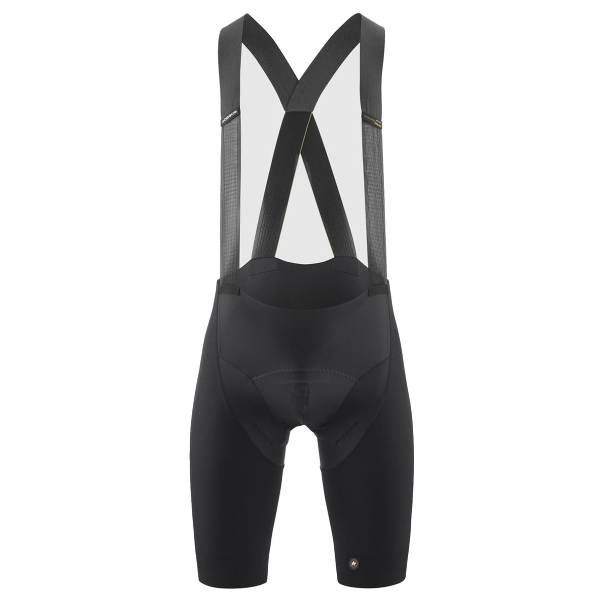 Korte fietsbroek met bretels ASSOS EQUIPE RSR S11, zwart — witte achtergrond, 2000 x 2000
