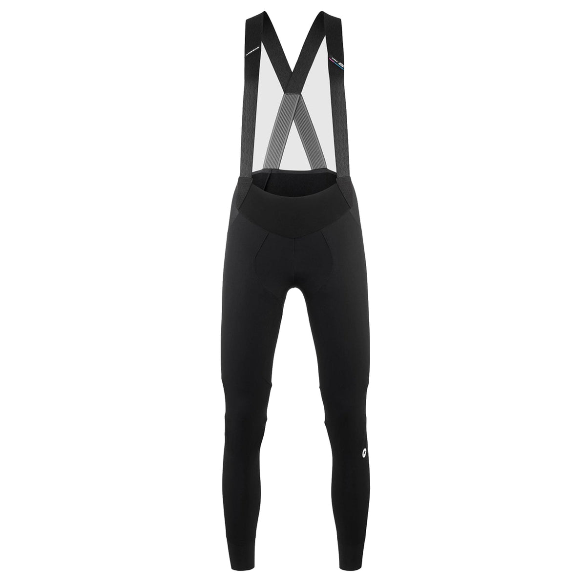 Lange fietsbroek met bretels ASSOS UMA GT EISENHERZ ULTRAZ WINTER S11 voor dames, zwart — witte achtergrond, 2000 x 2000