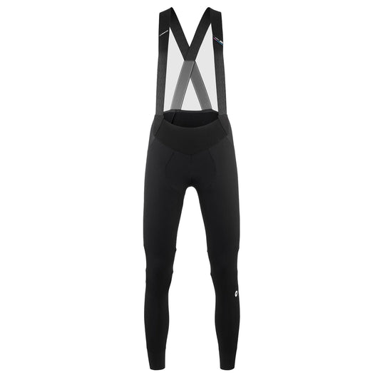 Lange fietsbroek met bretels ASSOS UMA GT EISENHERZ ULTRAZ WINTER S11 voor dames, zwart — witte achtergrond, 2000 x 2000