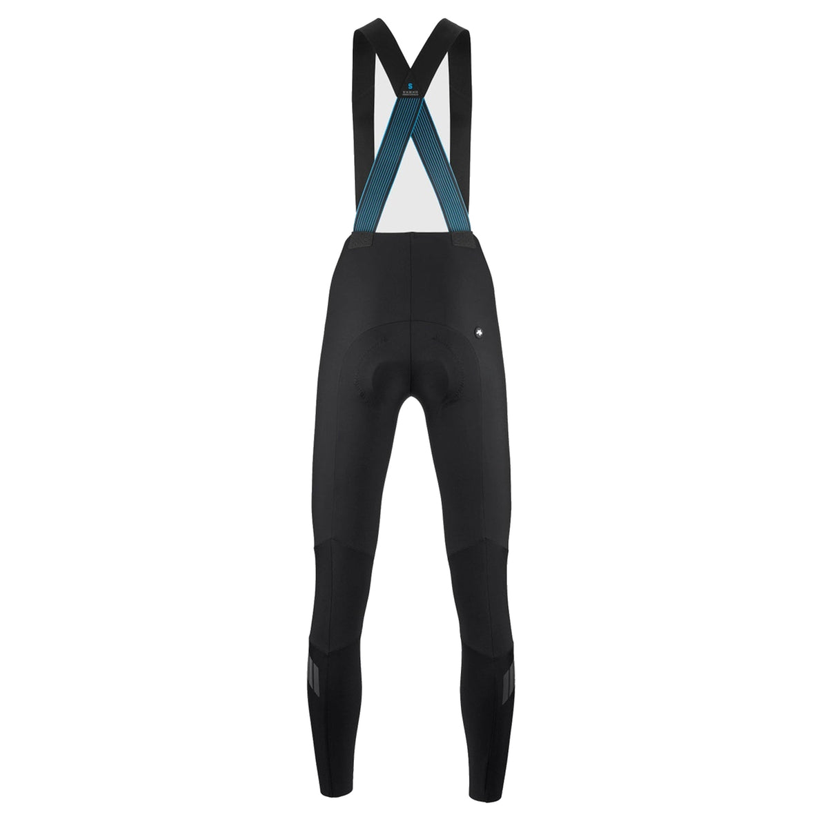 Lange fietsbroek met bretels ASSOS DYORA R HABU WINTER S11 voor dames, zwart — witte achtergrond, 2000 x 2000