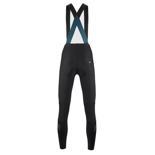 Lange fietsbroek met bretels ASSOS DYORA R HABU WINTER S11 voor dames, zwart — witte achtergrond, 2000 x 2000