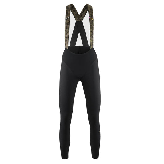 Lange fietsbroek met bretels ASSOS UMA GTV SPRING FALL S11 voor dames, zwart — witte achtergrond, 2000 x 2000