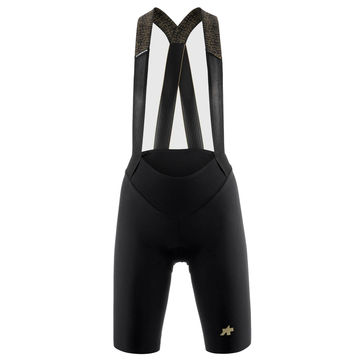 Korte fietsbroek met bretels voor dames ASSOS UMA GTV S11 zwart — witte achtergrond, 2000 x 2000