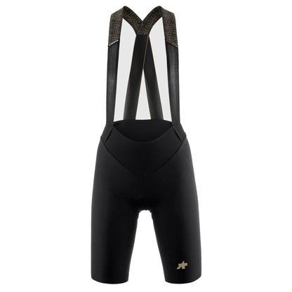 Korte fietsbroek met bretels voor dames ASSOS UMA GTV S11 zwart — witte achtergrond, 2000 x 2000
