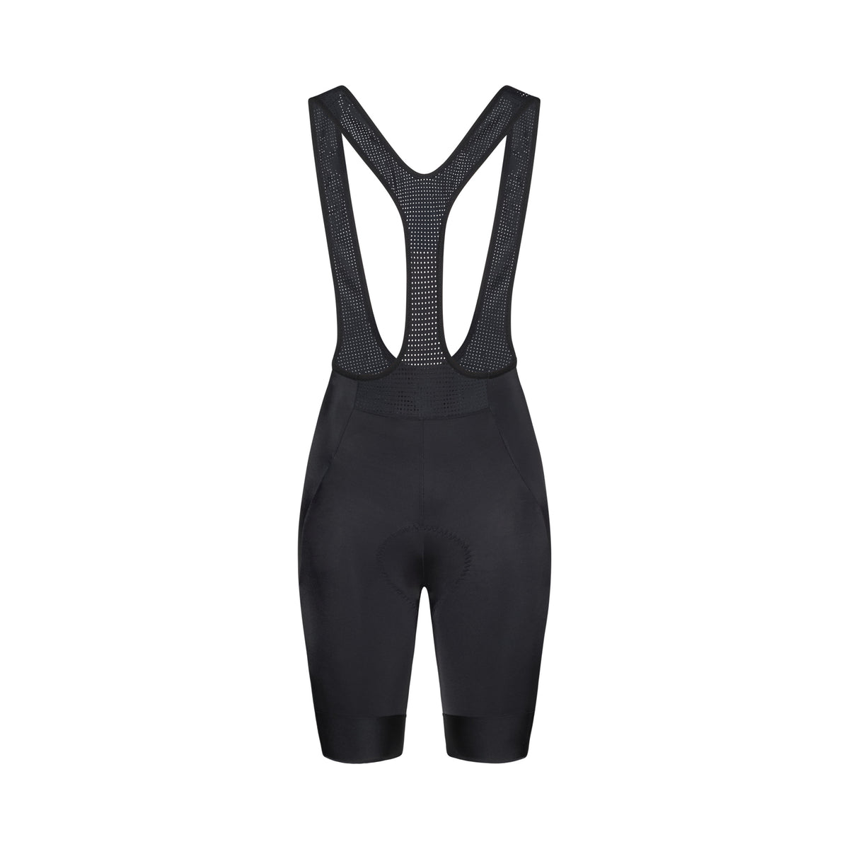 Korte fietsbroek met bretels POC CADENCE CARGO voor dames, zwart — witte achtergrond, 2000 x 2000