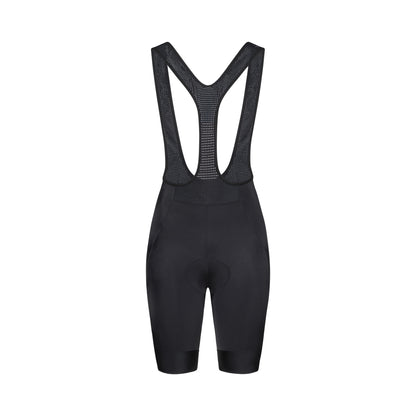 Korte fietsbroek met bretels POC CADENCE CARGO voor dames, zwart — witte achtergrond, 2000 x 2000